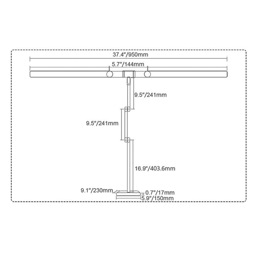 Brilagi - LED Stmievateľná dotyková stolná lampa VARIO LED/24W/230V 3000-6500K CRI 92 čierna