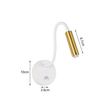 Brilagi - LED Stmievateľná flexibilná nástenná lampa MAYA 1xG9/4W/230V biela/zlatá 2700-6500K Wi-Fi Tuya
