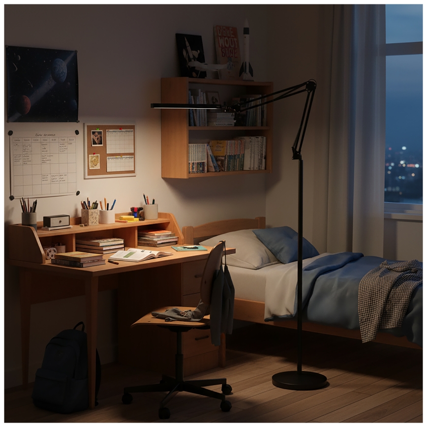 Brilagi - LED stmievateľná flexibilná stojacia lampa VARIO LED/14W/230V 3000-6000K 157 cm čierna
