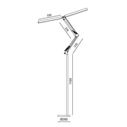 Brilagi - LED stmievateľná flexibilná stojacia lampa VARIO LED/14W/230V 3000-6000K 157 cm čierna