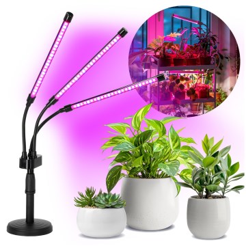 Brilagi - LED Stmievateľná flexibilná stolná lampa na pestovanie rastlín VITABLOOM 3xLED/10W/230V čierna