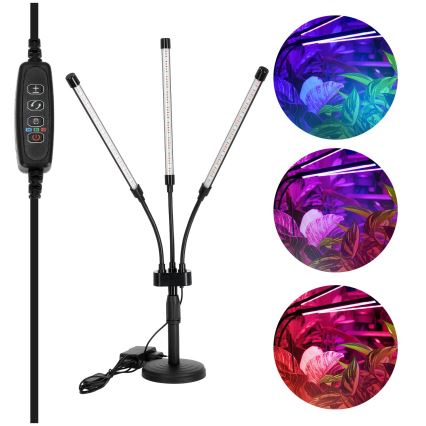Brilagi - LED Stmievateľná flexibilná stolná lampa na pestovanie rastlín VITABLOOM 3xLED/10W/230V čierna
