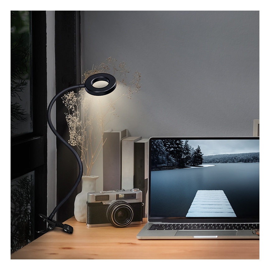 Brilagi - LED stmievateľná lampa s klipom ORBELA LED/8W/230V 3000/4000/5000K čierna
