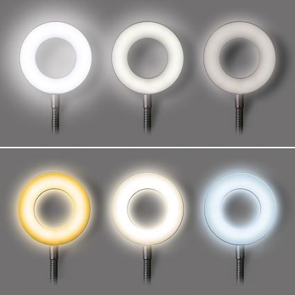 Brilagi -LED Stmievateľná lampa s klipom ORBELA LED/8W/5V 3000/4000/5000K čierna