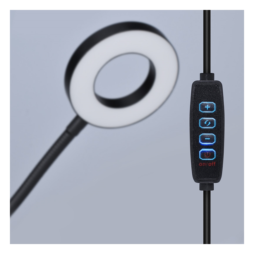 Brilagi -LED Stmievateľná lampa s klipom ORBELA LED/8W/5V 3000/4000/5000K čierna