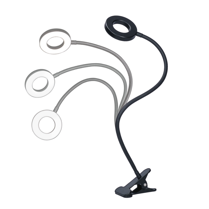 Brilagi -LED Stmievateľná lampa s klipom ORBELA LED/8W/5V 3000/4000/5000K čierna