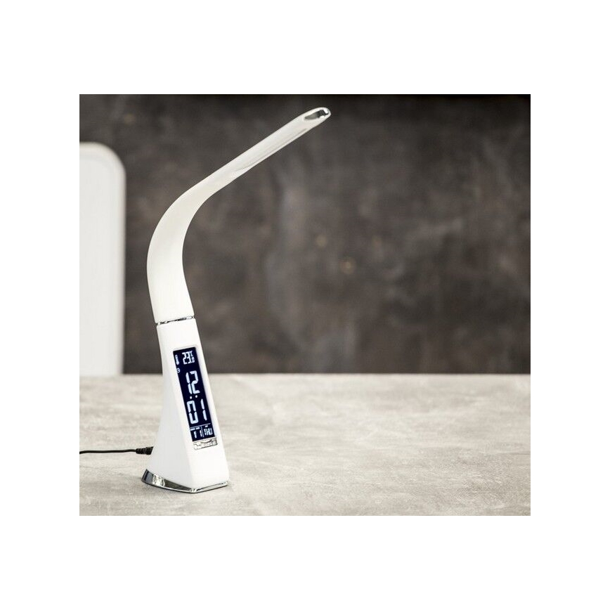 Brilagi - LED Stmievateľná stolná lampa s displejom PELLE LED/7W/230V biela