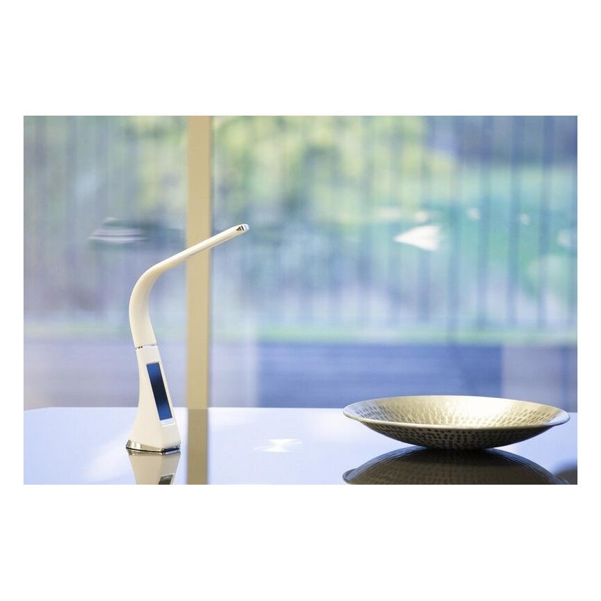 Brilagi - LED Stmievateľná stolná lampa s displejom PELLE LED/7W/230V biela