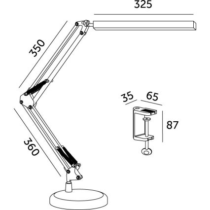 BRILAGI - LED stmievateľná stolová lampa 2v1 USB VARIO LED/14W/5V 3000-6000K čierna