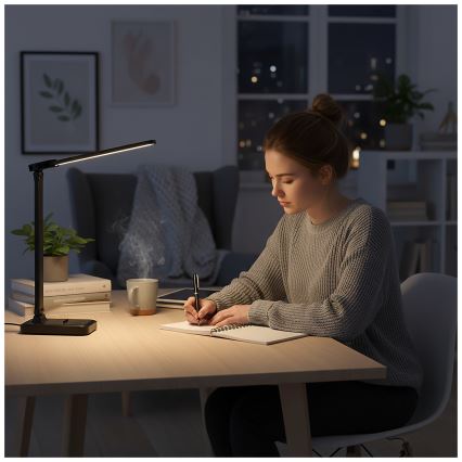 Brilagi - LED stmievateľná stolová lampa MODO DUO LED/8W/5V 3000/4000/6500K čierna