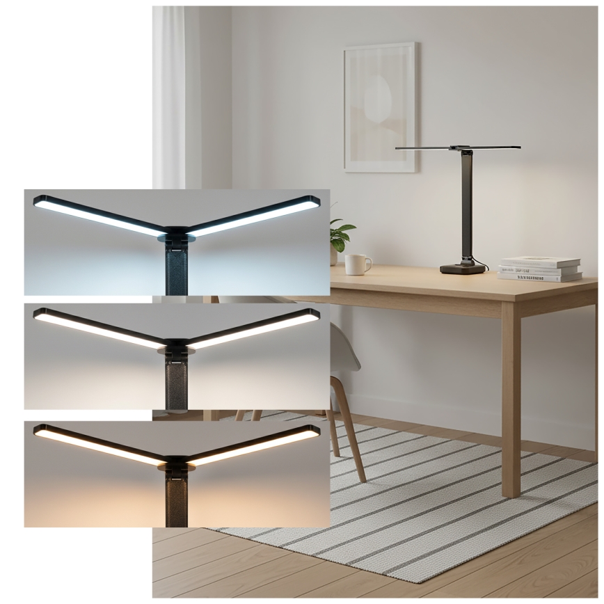 Brilagi - LED stmievateľná stolová lampa MODO DUO LED/8W/5V 3000/4000/6500K čierna