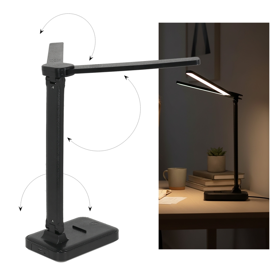 Brilagi - LED stmievateľná stolová lampa MODO DUO LED/8W/5V 3000/4000/6500K čierna