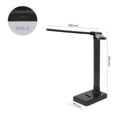 Brilagi - LED stmievateľná stolová lampa MODO DUO LED/8W/5V 3000/4000/6500K čierna