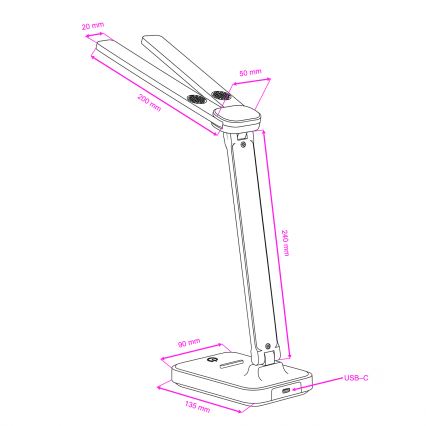 BRILAGI - LED stmievateľná stolová lampa MODO DUO LED/8W/5V 3000/4000/6500K čierna