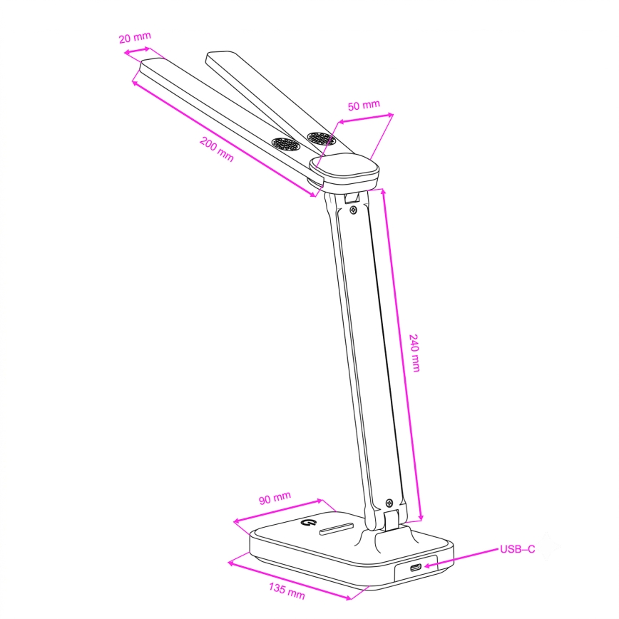 BRILAGI - LED stmievateľná stolová lampa MODO DUO LED/8W/5V 3000/4000/6500K čierna