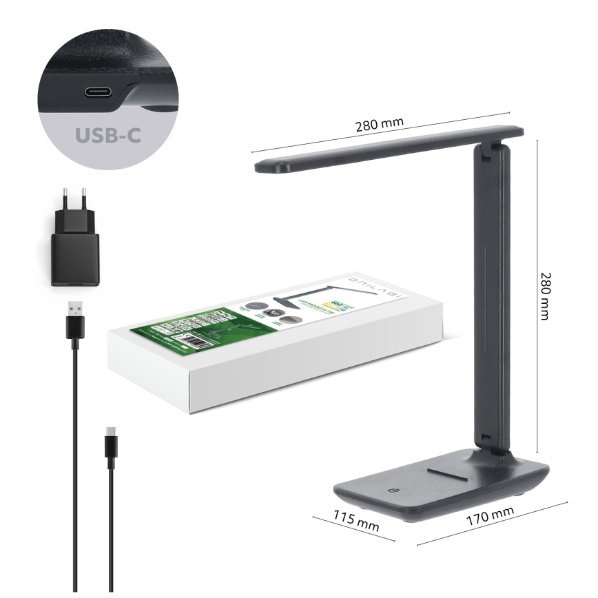 Brilagi -LED Stmievateľná stolová lampa MODO LED/7W/230V 3000/4000/6500K antracit