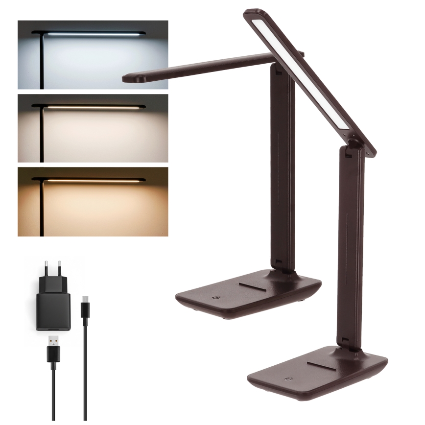 Brilagi - LED Stmievateľná stolová lampa MODO LED/7W/230V 3000/4000/6500K hnedá