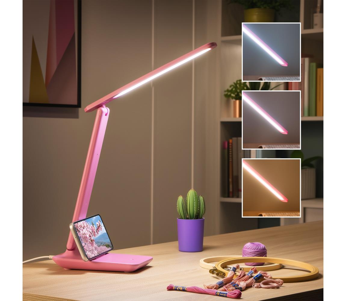 Brilagi - LED stmievateľná stolová lampa MODO LED/7W/230V 3000/4000/6500K ružová 004979