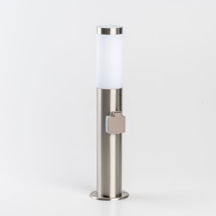 BRILAGI - LED stmievateľná vonkajšia lampa so zásuvkou ELIA 1xE27/6W/230V 2700-6500K IP44 Wi-Fi 50 cm matný chróm