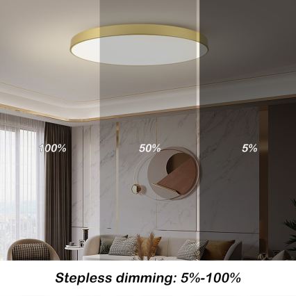 Brilagi - LED stmievateľné stropné svietidlo POOL SMART LED/180W/230V 3000-6000K 120 cm zlatá Wi-Fi Tuya + diaľkové ovládanie