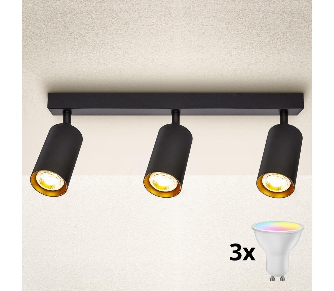 Brilagi - LED stmievateľné bodové svietidlo SELE 3xGU10/4,8W/230V čierna/zlatá BG0631+3xAI2382