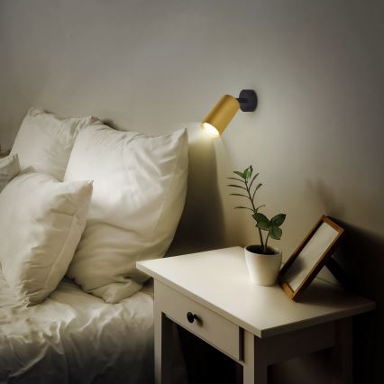 Brilagi - LED RGBW stmievateľné bodové svietidlo SELE GOLDEN 1xGU10/4,8W/230V 3000K čierna/zlatá + diaľkové ovládanie
