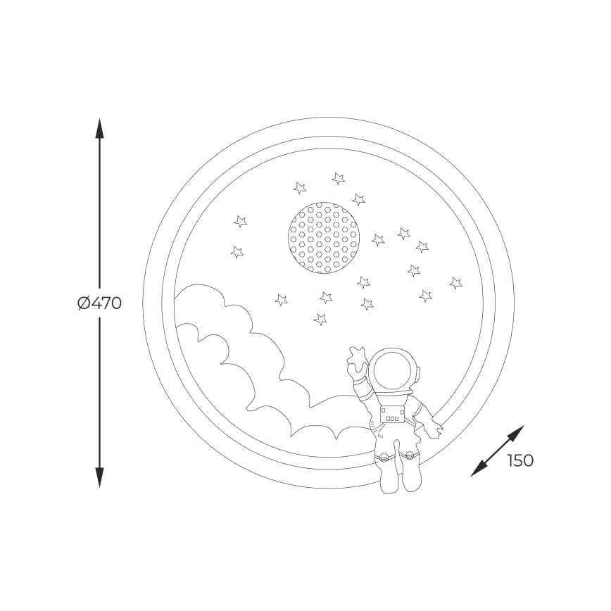 Brilagi - LED stmievateľné detské stropné svietidlo LED/42W/230V 3000/5700K astronaut