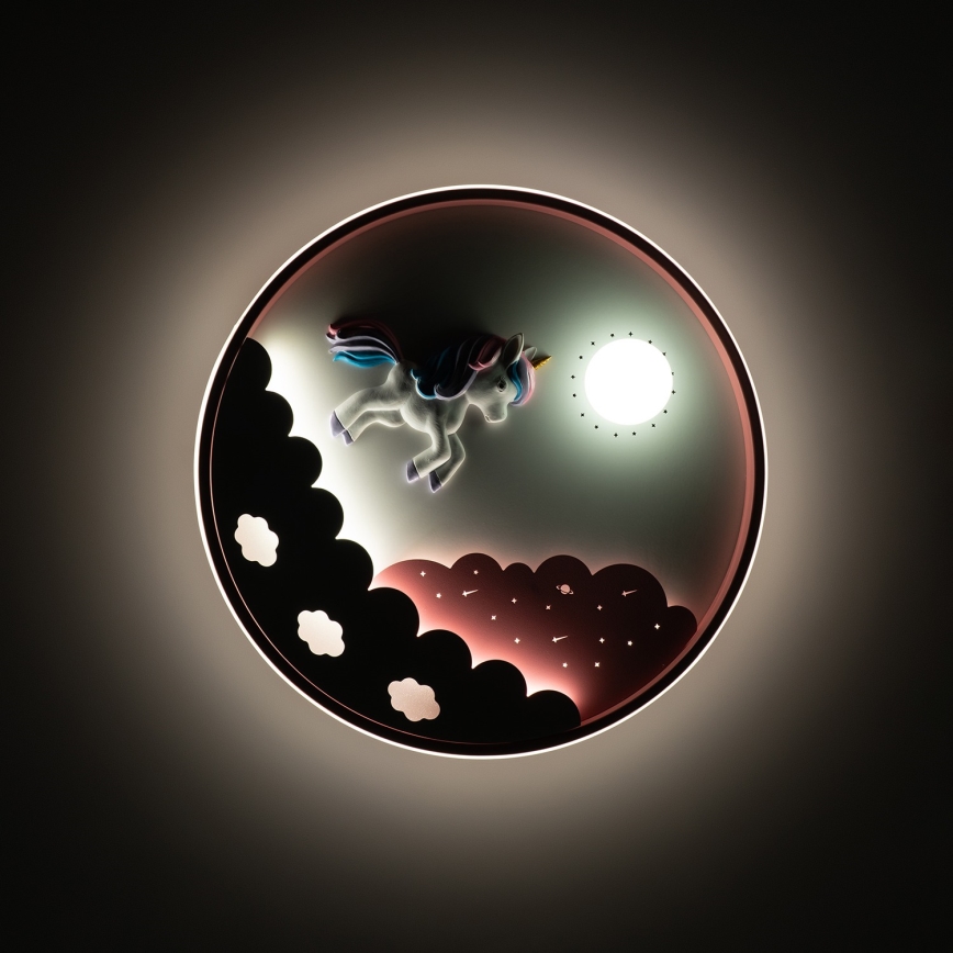 Brilagi - LED stmievateľné detské stropné svietidlo UNICORN LED/68W/230V 3000-6000K pr. 49 cm + diaľkové ovládanie