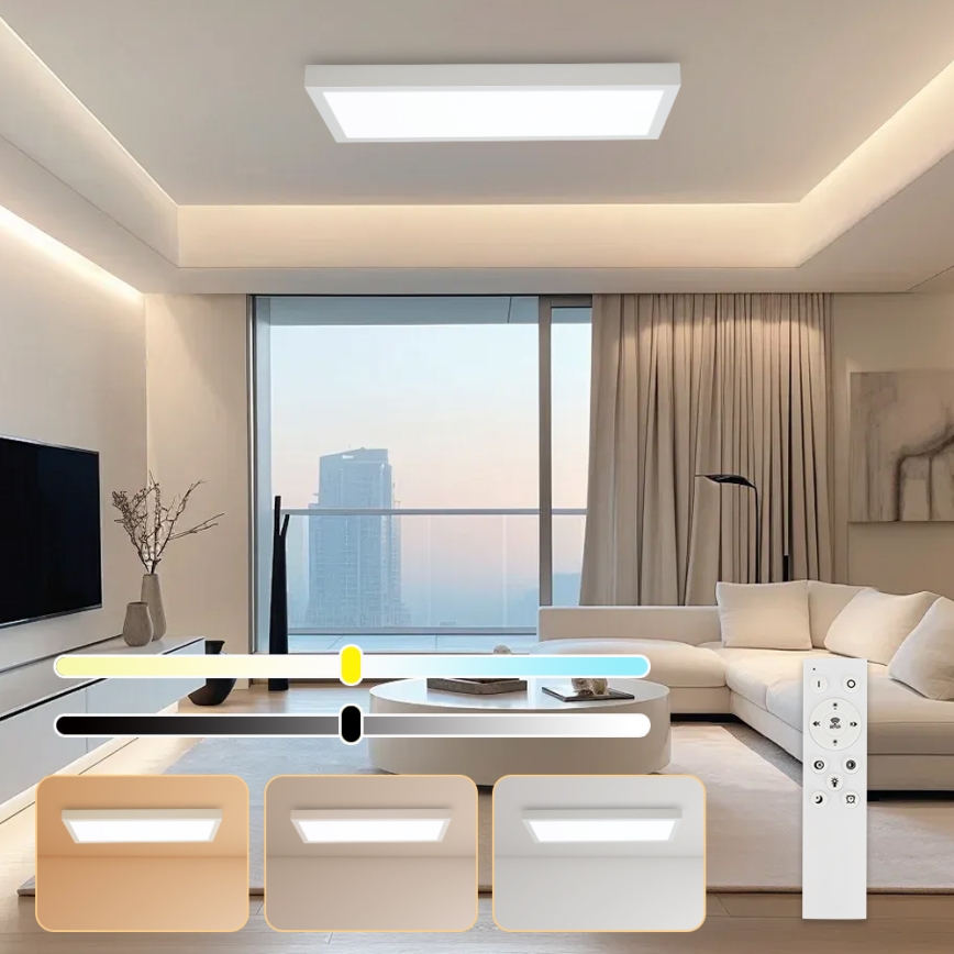 Brilagi - LED Stmievateľné kúpeľňové stropné svietidlo FRAME SMART LED/30W/230V 30x60 cm 3000-6000K IP44 biela + diaľkové ovládanie
