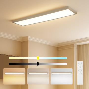 Brilagi - LED Stmievateľné kúpeľňové stropné svietidlo FRAME SMART LED/50W/230V 120x30 cm 3000-6000K IP44 béžová + diaľkové ovládanie