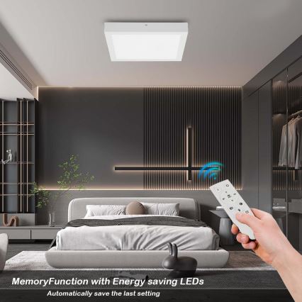 Brilagi - LED stmievateľné kúpeľňové stropné svietidlo FRAME SMART LED/24W/230V 30x30 cm 3000-6000K IP44 biela + diaľkové ovládanie