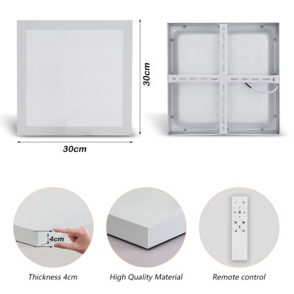 Brilagi - LED stmievateľné kúpeľňové stropné svietidlo FRAME SMART LED/24W/230V 30x30 cm 3000-6000K IP44 biela + diaľkové ovládanie