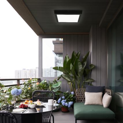 Brilagi - LED Stmievateľné kúpeľňové stropné svietidlo FRAME SMART LED/24W/230V 30x30 cm 3000-6000K IP44 čierna + diaľkové ovládanie