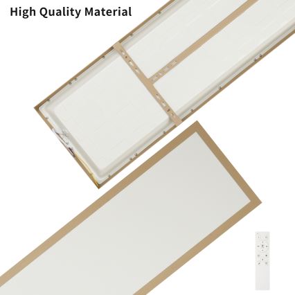 Brilagi - LED Stmievateľné kúpeľňové stropné svietidlo FRAME SMART LED/50W/230V 120x30 cm 3000-6000K IP44 béžová + diaľkové ovládanie