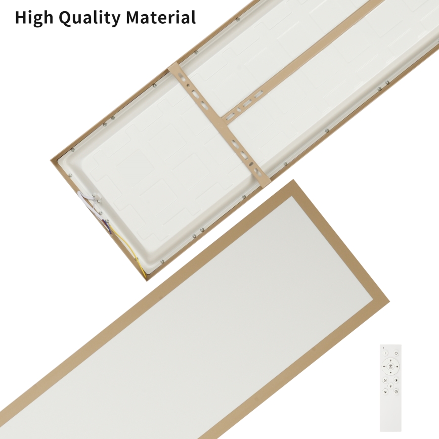 Brilagi - LED Stmievateľné kúpeľňové stropné svietidlo FRAME SMART LED/50W/230V 120x30 cm 3000-6000K IP44 béžová + diaľkové ovládanie