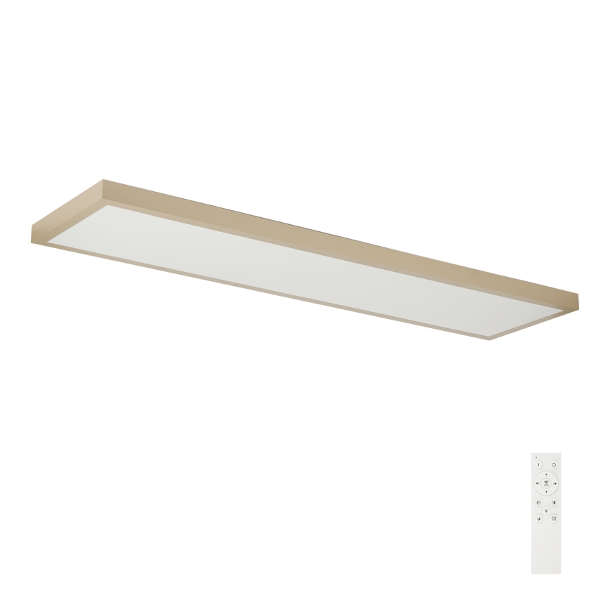 Brilagi - LED Stmievateľné kúpeľňové stropné svietidlo FRAME SMART LED/50W/230V 120x30 cm 3000-6000K IP44 béžová + diaľkové ovládanie