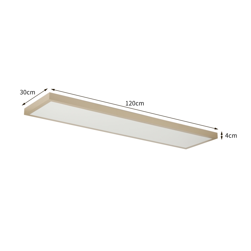 Brilagi - LED Stmievateľné kúpeľňové stropné svietidlo FRAME SMART LED/50W/230V 120x30 cm 3000-6000K IP44 béžová + diaľkové ovládanie