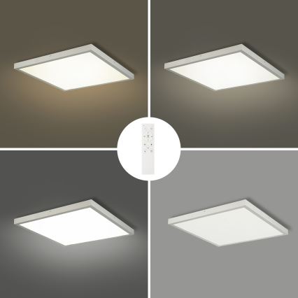 Brilagi - stmievateľné LED kúpeľňové stropné svietidlo FRAME SMART LED/50W/230V 60x60 cm 3000-6000K IP44 strieborné + diaľkový ovládač