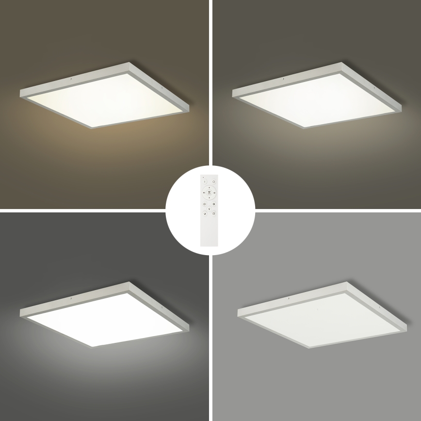 Brilagi - stmievateľné LED kúpeľňové stropné svietidlo FRAME SMART LED/50W/230V 60x60 cm 3000-6000K IP44 strieborné + diaľkový ovládač