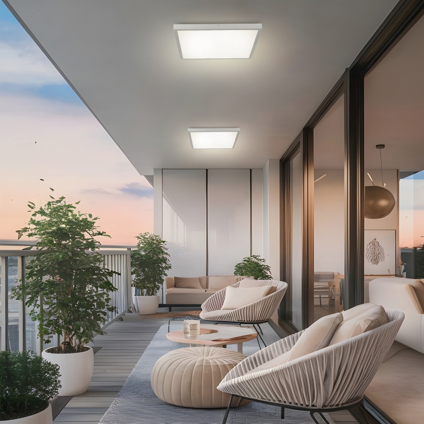 Brilagi - stmievateľné LED kúpeľňové stropné svietidlo FRAME SMART LED/50W/230V 60x60 cm 3000-6000K IP44 strieborné + diaľkový ovládač