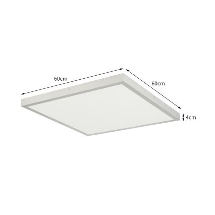 Brilagi - stmievateľné LED kúpeľňové stropné svietidlo FRAME SMART LED/50W/230V 60x60 cm 3000-6000K IP44 strieborné + diaľkový ovládač