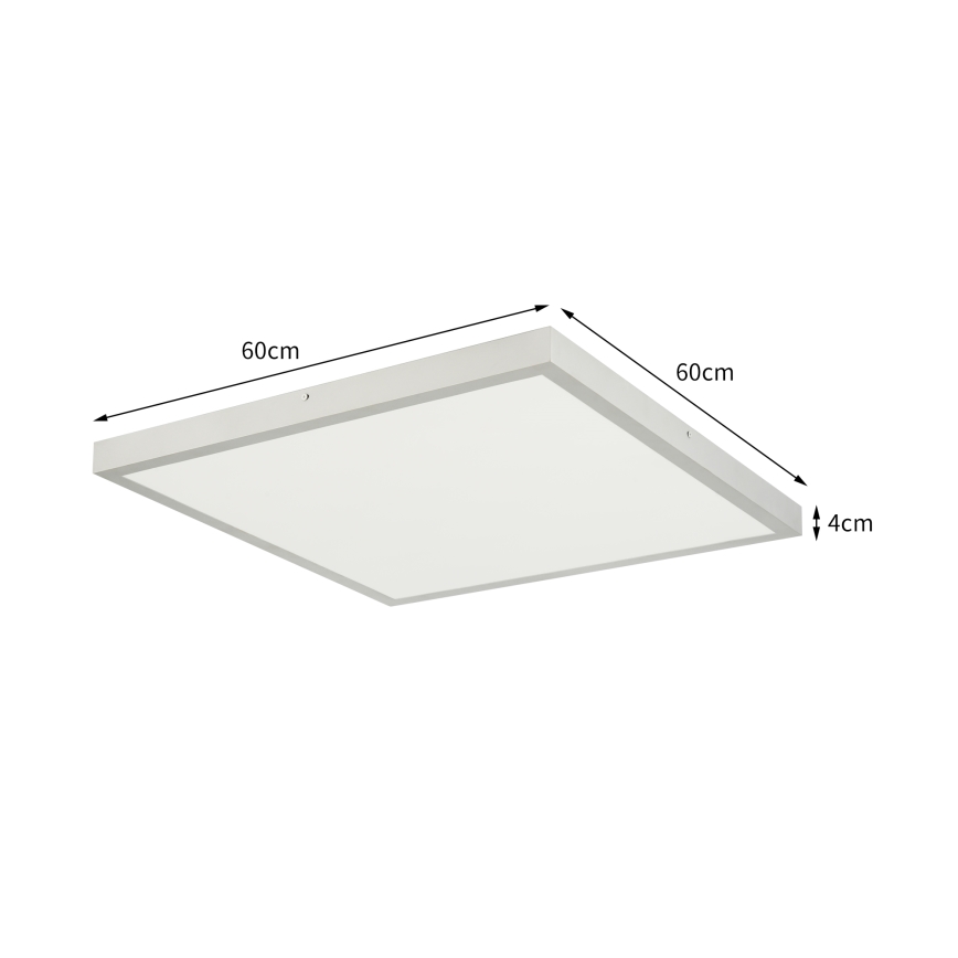 Brilagi - stmievateľné LED kúpeľňové stropné svietidlo FRAME SMART LED/50W/230V 60x60 cm 3000-6000K IP44 strieborné + diaľkový ovládač