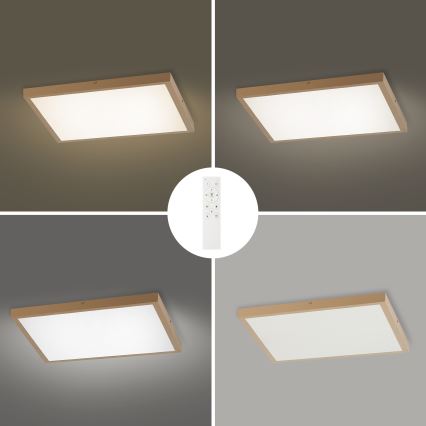 Brilagi - LED stmievateľné kúpeľňové stropné svietidlo FRAME SMART LED/50W/230V 60x60 cm 3000-6000K IP44 béžové + diaľkové ovládanie