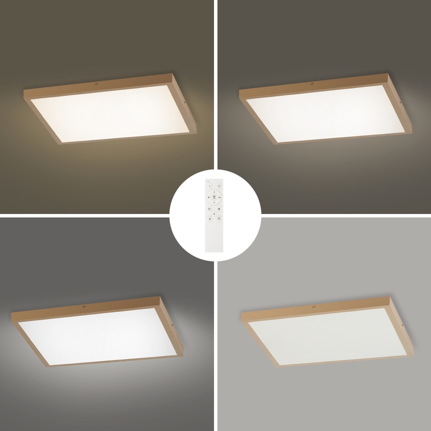 Brilagi - LED stmievateľné kúpeľňové stropné svietidlo FRAME SMART LED/50W/230V 60x60 cm 3000-6000K IP44 béžové + diaľkové ovládanie