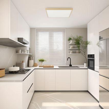 Brilagi - LED stmievateľné kúpeľňové stropné svietidlo FRAME SMART LED/50W/230V 60x60 cm 3000-6000K IP44 béžové + diaľkové ovládanie