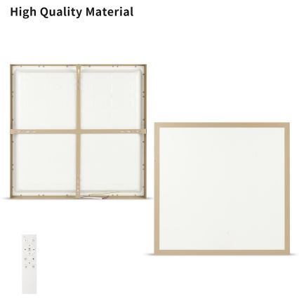 Brilagi - LED stmievateľné kúpeľňové stropné svietidlo FRAME SMART LED/50W/230V 60x60 cm 3000-6000K IP44 béžové + diaľkové ovládanie