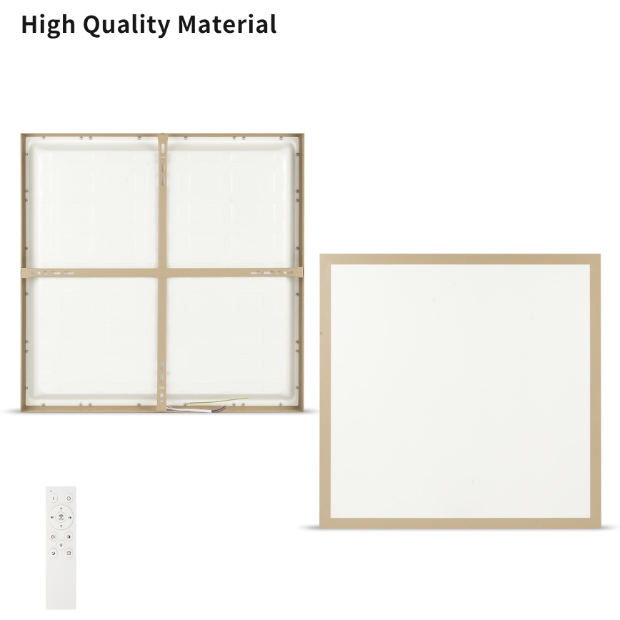 Brilagi - LED stmievateľné kúpeľňové stropné svietidlo FRAME SMART LED/50W/230V 60x60 cm 3000-6000K IP44 béžové + diaľkové ovládanie