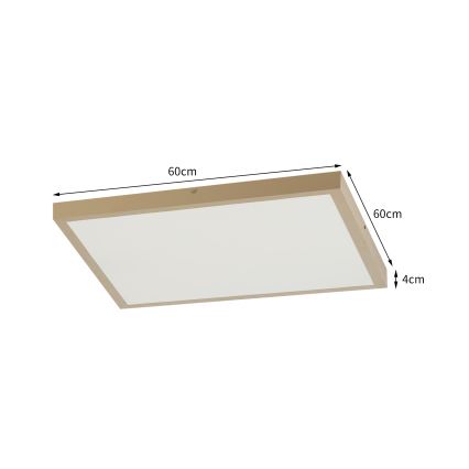 Brilagi - LED stmievateľné kúpeľňové stropné svietidlo FRAME SMART LED/50W/230V 60x60 cm 3000-6000K IP44 béžové + diaľkové ovládanie