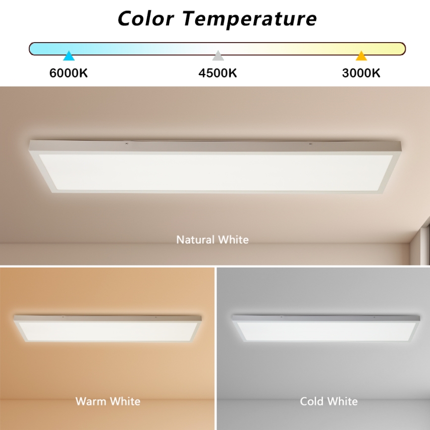 Brilagi - Stmievateľné LED kúpeľňové stropné svietidlo FRAME SMART LED/50W/230V 30x120 cm 3000-6000K IP44 biela + diaľkové ovládanie