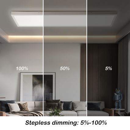 Brilagi - Stmievateľné LED kúpeľňové stropné svietidlo FRAME SMART LED/50W/230V 30x120 cm 3000-6000K IP44 biela + diaľkové ovládanie
